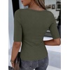 image:imageANRABESS Womens Half Sleeve Crewneck Tops Ribbed Knit Slim Fit Shirts Basic Tee 2026 Spring Summer Dressy Casual TShirtsArmy Green