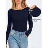 image:imageANRABESS Womens Long Sleeve Boat Neck Fitted Tops  Ribbed Slim Fit Basic Shirts Soft Stretchy Breathable Layer Tee Fall Winter Casual Work Travel Vacation Everyday WearNavy Blue