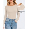 image:imageANRABESS Womens Long Sleeve Boat Neck Fitted Tops  Ribbed Slim Fit Basic Shirts Soft Stretchy Breathable Layer Tee Fall Winter Casual Work Travel Vacation Everyday WearBeige