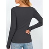 image:imageANRABESS Womens Long Sleeve Boat Neck Fitted Tops  Ribbed Slim Fit Basic Shirts Soft Stretchy Breathable Layer Tee Fall Winter Casual Work Travel Vacation Everyday WearDeep Grey