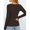 image:imageANRABESS Womens Long Sleeve Boat Neck Fitted Tops  Ribbed Slim Fit Basic Shirts Soft Stretchy Breathable Layer Tee Fall Winter Casual Work Travel Vacation Everyday WearCoffee