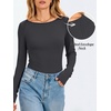 image:imageANRABESS Womens Long Sleeve Boat Neck Fitted Tops  Ribbed Slim Fit Basic Shirts Soft Stretchy Breathable Layer Tee Fall Winter Casual Work Travel Vacation Everyday WearDeep Grey