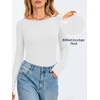 image:imageANRABESS Womens Long Sleeve Boat Neck Fitted Tops  Ribbed Slim Fit Basic Shirts Soft Stretchy Breathable Layer Tee Fall Winter Casual Work Travel Vacation Everyday WearWhite