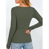 image:imageANRABESS Womens Long Sleeve Boat Neck Fitted Tops  Ribbed Slim Fit Basic Shirts Soft Stretchy Breathable Layer Tee Fall Winter Casual Work Travel Vacation Everyday WearArmy Green