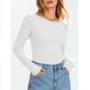 image:imageANRABESS Womens Long Sleeve Boat Neck Fitted Tops  Ribbed Slim Fit Basic Shirts Soft Stretchy Breathable Layer Tee Fall Winter Casual Work Travel Vacation Everyday WearWhite