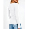 image:imageANRABESS Womens Long Sleeve Scoop Neck V Notch Tops  Ribbed Knit Slim Fit Shirts Comfy Soft Stretch Breathable Tee Basic Casual Daily Wear Work Travel Fall Winter Spring LayerWhite