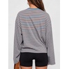 image:imageANRABESS Womens Long Sleeve Shirts Oversized Striped Tops  Soft Breathable LightweightLooseFit Crewneck TeeY2K Cute CasualWorkout School Preppy OutfitsFall Spring TransitionBlue Pink Stripe