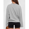 image:imageANRABESS Womens Long Sleeve Shirts Oversized Striped Tops  Soft Breathable LightweightLooseFit Crewneck TeeY2K Cute CasualWorkout School Preppy OutfitsFall Spring TransitionGrey White Stripe