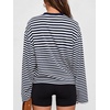 image:imageANRABESS Womens Long Sleeve Shirts Oversized Striped Tops  Soft Breathable LightweightLooseFit Crewneck TeeY2K Cute CasualWorkout School Preppy OutfitsFall Spring TransitionNavy Blue White Stripe