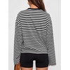 image:imageANRABESS Womens Long Sleeve Shirts Oversized Striped Tops  Soft Breathable LightweightLooseFit Crewneck TeeY2K Cute CasualWorkout School Preppy OutfitsFall Spring TransitionBlack White Stripe