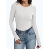 image:imageANRABESS Womens Long Sleeve Shirts Ribbed Henley Top  Slim Fitted Tee Soft Comfy Business Casual 0ffice Work Outfits Going Out Daily Wear Fall Spring Transition ClothingWhite
