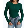 image:imageANRABESS Womens Long Sleeve Shirts Ribbed Henley Top  Slim Fitted Tee Soft Comfy Business Casual 0ffice Work Outfits Going Out Daily Wear Fall Spring Transition ClothingDeep Green