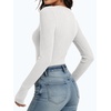 image:imageANRABESS Womens Long Sleeve Shirts Ribbed Henley Top  Slim Fitted Tee Soft Comfy Business Casual 0ffice Work Outfits Going Out Daily Wear Fall Spring Transition ClothingWhite