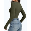 image:imageANRABESS Womens Long Sleeve Shirts Ribbed Henley Top  Slim Fitted Tee Soft Comfy Business Casual 0ffice Work Outfits Going Out Daily Wear Fall Spring Transition ClothingArmy Green