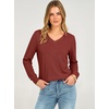 image:imageANRABESS Womens Long Sleeve V Neck Waffle Knit Shirts  Dressy Casual Tunic Tops Soft Comfortable Loose Fit Basic Tees Travel Work Daily Wear Fall Spring Winter BlouseRed