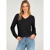 image:imageANRABESS Womens Long Sleeve V Neck Waffle Knit Shirts  Dressy Casual Tunic Tops Soft Comfortable Loose Fit Basic Tees Travel Work Daily Wear Fall Spring Winter BlouseBlack
