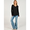 image:imageANRABESS Womens Long Sleeve V Neck Waffle Knit Shirts  Dressy Casual Tunic Tops Soft Comfortable Loose Fit Basic Tees Travel Work Daily Wear Fall Spring Winter BlouseBlack