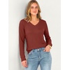image:imageANRABESS Womens Long Sleeve V Neck Waffle Knit Shirts  Dressy Casual Tunic Tops Soft Comfortable Loose Fit Basic Tees Travel Work Daily Wear Fall Spring Winter BlouseRed