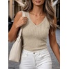 image:imageANRABESS Womens Ribbed Fitted V Neck Tank Tops  Sleeveless ShirtsComfy Soft LightweightBasic Casual Going Out OutfitsTravel Vacation AllDay WearSpring Summer ClothesLight Khaki