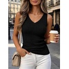 image:imageANRABESS Womens Ribbed Fitted V Neck Tank Tops  Sleeveless ShirtsComfy Soft LightweightBasic Casual Going Out OutfitsTravel Vacation AllDay WearSpring Summer ClothesBlack