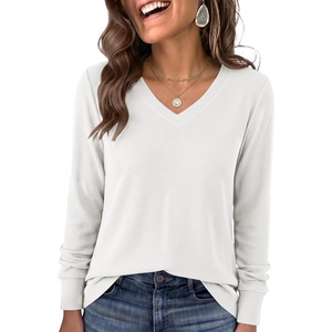 image:imageANRABESS Womens Long Sleeve V Neck Waffle Knit Shirts  Dressy Casual Tunic Tops Soft Comfortable Loose Fit Basic Tees Travel Work Daily Wear Fall Spring Winter BlouseWhite