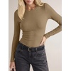 image:imageANRABESS Ribbed Slim Fit Long Sleeve Shirts for Women  Soft Stretchy Basic Crewneck Tops Business Casual amp Work amp Travel Everyday Wear Fall Winter Trendy Layering TeesKhaki