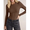 image:imageANRABESS Ribbed Slim Fit Long Sleeve Shirts for Women  Soft Stretchy Basic Crewneck Tops Business Casual amp Work amp Travel Everyday Wear Fall Winter Trendy Layering TeesBrown
