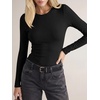 image:imageANRABESS Ribbed Slim Fit Long Sleeve Shirts for Women  Soft Stretchy Basic Crewneck Tops Business Casual amp Work amp Travel Everyday Wear Fall Winter Trendy Layering TeesBlack