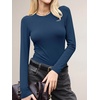 image:imageANRABESS Ribbed Slim Fit Long Sleeve Shirts for Women  Soft Stretchy Basic Crewneck Tops Business Casual amp Work amp Travel Everyday Wear Fall Winter Trendy Layering TeesNavy Blue