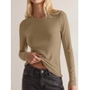 image:imageANRABESS Ribbed Slim Fit Long Sleeve Shirts for Women  Soft Stretchy Basic Crewneck Tops Business Casual amp Work amp Travel Everyday Wear Fall Winter Trendy Layering TeesKhaki