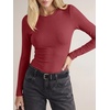 image:imageANRABESS Ribbed Slim Fit Long Sleeve Shirts for Women  Soft Stretchy Basic Crewneck Tops Business Casual amp Work amp Travel Everyday Wear Fall Winter Trendy Layering TeesRed