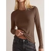 image:imageANRABESS Ribbed Slim Fit Long Sleeve Shirts for Women  Soft Stretchy Basic Crewneck Tops Business Casual amp Work amp Travel Everyday Wear Fall Winter Trendy Layering TeesBrown