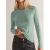 image:imageANRABESS Ribbed Slim Fit Long Sleeve Shirts for Women  Soft Stretchy Basic Crewneck Tops Business Casual amp Work amp Travel Everyday Wear Fall Winter Trendy Layering TeesGray Green