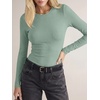 image:imageANRABESS Ribbed Slim Fit Long Sleeve Shirts for Women  Soft Stretchy Basic Crewneck Tops Business Casual amp Work amp Travel Everyday Wear Fall Winter Trendy Layering TeesGray Green