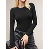 image:imageANRABESS Ribbed Slim Fit Long Sleeve Shirts for Women  Soft Stretchy Basic Crewneck Tops Business Casual amp Work amp Travel Everyday Wear Fall Winter Trendy Layering TeesBlack