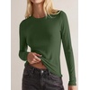 image:imageANRABESS Ribbed Slim Fit Long Sleeve Shirts for Women  Soft Stretchy Basic Crewneck Tops Business Casual amp Work amp Travel Everyday Wear Fall Winter Trendy Layering TeesGreen