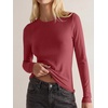 image:imageANRABESS Ribbed Slim Fit Long Sleeve Shirts for Women  Soft Stretchy Basic Crewneck Tops Business Casual amp Work amp Travel Everyday Wear Fall Winter Trendy Layering TeesRed