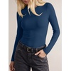 image:imageANRABESS Ribbed Slim Fit Long Sleeve Shirts for Women  Soft Stretchy Basic Crewneck Tops Business Casual amp Work amp Travel Everyday Wear Fall Winter Trendy Layering TeesNavy Blue