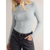 image:imageANRABESS Ribbed Slim Fit Long Sleeve Shirts for Women  Soft Stretchy Basic Crewneck Tops Business Casual amp Work amp Travel Everyday Wear Fall Winter Trendy Layering TeesLight Grey