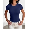 image:imageANRABESS Womens Short Sleeve Crew Neck Bodysuit  Basic Slim Fit Body Suits Soft Stretchy UPF 50 Fabric Summer Single Wear amp Spring Autumn Layering Casual Daily amp VacationNavy Blue