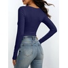 image:imageANRABESS Womens Square Neck Long Sleeve Shirts Double Lined Fall Tops  Soft Comfy Stretchy Fitted Basic Tee Shirts Going Out Work amp Casual BodyHugging Fit Fashion Layering BaseNavy Blue