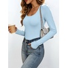 image:imageANRABESS Womens Square Neck Long Sleeve Shirts Double Lined Fall Tops  Soft Comfy Stretchy Fitted Basic Tee Shirts Going Out Work amp Casual BodyHugging Fit Fashion Layering BaseLight Blue