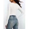 image:imageANRABESS Womens Square Neck Long Sleeve Shirts Double Lined Fall Tops  Soft Comfy Stretchy Fitted Basic Tee Shirts Going Out Work amp Casual BodyHugging Fit Fashion Layering BaseOffwhite
