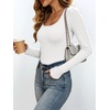 image:imageANRABESS Womens Square Neck Long Sleeve Shirts Double Lined Fall Tops  Soft Comfy Stretchy Fitted Basic Tee Shirts Going Out Work amp Casual BodyHugging Fit Fashion Layering BaseOffwhite