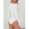 image:imageANRABESS Womens Off Shoulder Long Sleeve Bodysuits  Business Casual Body Suit Asymmetrical Neck Top Going Out Cute Work Date Night Shirts Soft Knit Stretchy Fall ClothesWhite