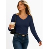image:imageANRABESS Womens Long Sleeve Shirts Thermal V Neck Tops  Soft Stretchy UndershirtUnderscrubs Base LayerSlim Fit Tee Basic Winter Clothes Daily Work Office Casual Fall WearNavy Blue