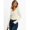 image:imageANRABESS Womens Long Sleeve Shirts Thermal V Neck Tops  Soft Stretchy UndershirtUnderscrubs Base LayerSlim Fit Tee Basic Winter Clothes Daily Work Office Casual Fall WearBeige