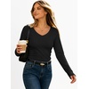 image:imageANRABESS Womens Long Sleeve Shirts Thermal V Neck Tops  Soft Stretchy UndershirtUnderscrubs Base LayerSlim Fit Tee Basic Winter Clothes Daily Work Office Casual Fall WearBlack