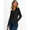 image:imageANRABESS Womens Long Sleeve Shirts Thermal V Neck Tops  Soft Stretchy UndershirtUnderscrubs Base LayerSlim Fit Tee Basic Winter Clothes Daily Work Office Casual Fall WearBlack