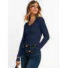 image:imageANRABESS Womens Long Sleeve Shirts Thermal V Neck Tops  Soft Stretchy UndershirtUnderscrubs Base LayerSlim Fit Tee Basic Winter Clothes Daily Work Office Casual Fall WearNavy Blue